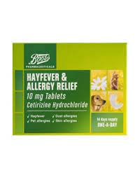 Boots Cetirizine Hydrochloride 14 Hayfever Allergy Relief Tablets Boots Allergy Relief Dust Allergy Allergies