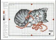 64w x 94h stitches 14 count, 11.61w x 17.05h cm (4.57''x 6.71'). 480 Cross Stitch Cats Ideas Cross Stitch Stitch Cat Cross Stitch