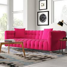 Everby Chesterfield Sofa Reviews Allmodern Modern Sofa Living Room Pink Living Room Modern Furniture Living Room