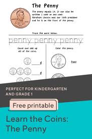 Learn The Coins The Penny Worksheet Education Com Money Math Worksheets Kindergarten Worksheets Money Math