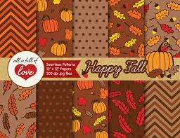 Download Happy Fall Digital Scrapbooking Brown Patterns Autumn Backgrounds Seamless Digital Paper Pack By All Is Full Of Love Thehungryjpeg Com