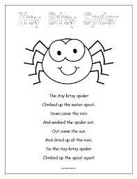 itsy bitsy spider free printable allfreeprintable com nursery rhymes preschool crafts 