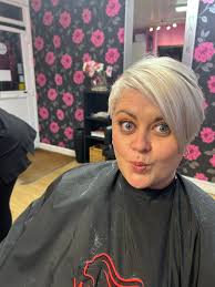 The first time I've ever cut my daughter's hair this short !! So proud of  her , first step before she gets it cut off by the surgeon!! 🤦‍♀️