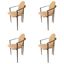 Set Of Four Copper Metal And Fabric Dutch Design Belgo Chrome Armchairs From A Unique Collection Of Antique A Dining Room Chairs Modern Dutch Design Armchair