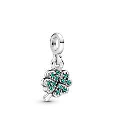 Pandora Me My Four Leaf Clover Crystal Dangle Charm In 2021 Clover Leaf Dangle Charms Four Leaf Clover