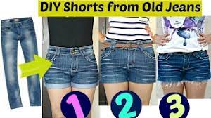 Mark on the outer hem where you want the shorts to fall. Diy 3 Easy Ways To Turn Jeans Into Shorts Shorts From Old Jeans Youtube
