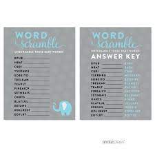 If you are a moderator please see our troubleshooting guide. Buy Word Scramble Gray Boy Elephant Baby Shower Games 20 Pack Online In Uae 127611389