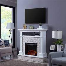 Check spelling or type a new query. Southern Enterprises Jacksdale Faux Stone Electric Fireplace Tv Stand In White Fe9365