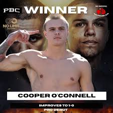 In his pro debut, Cooper O'Connell defeats Benjamin Amos by 2nd Rd TKO to  improve his record to 1-0, 1 KO🥊