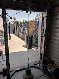 Back Yard Gym Homemade Cable Machine Cablehomegym At Home Gym Home Made Gym Diy Gym