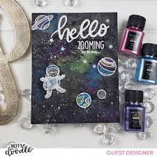 I can't wait to share these card ideas with you. Simple Galaxy Background Featuring Spaced Out Video Heffy Doodle