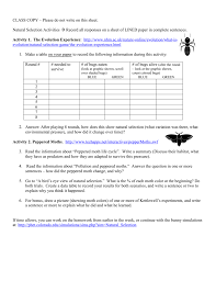 For this evolution worksheet, learners read about the changes the peppered moth went through over 100 year time period. Natural Selection Simulation