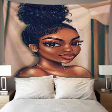 G&D African American Female Art Hippie Tapestry