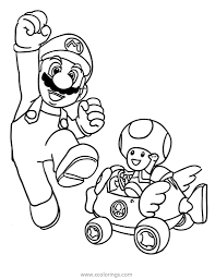 Free printable mario coloring pages for kids. Mario Kart Coloring Pages Toad In The Car Xcolorings Com