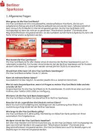 Fri edrichstrasse 148 10117 berlin tel: Fragen Und Antworten Zur Visa Card Basis Der Berliner Sparkasse Stand 03 2015 Pdf Kostenfreier Download