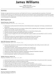 Pharmacy Technician Resume Samples Free Resume Templates