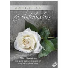 A4 Xxltrauerkarte Aufrichtige Anteilnahme Rose Mit Spruch
