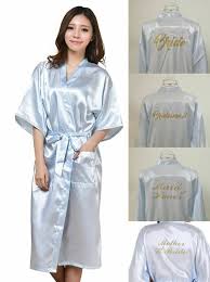 Long Gold Satin Personalized Wedding Robe Bridesmaid Bride Mother Dressing Gown Ad Wedding Day Robes Wedding Robes Bridesmaids Bride Dressing Gown