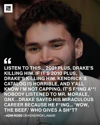 Trong một buổi phát trực tiếp gần đây, Adin Ross đã chia sẻ suy nghĩ của  mình về âm nhạc của Kendrick Lamar và cách anh nghĩ rằng Drake đã cứu sự