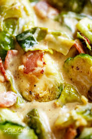 Creamy Garlic Parmesan Brussels Sprouts Bacon Thedirtygyro Bacon Brussel Sprouts Sprout Recipes Brussels Sprouts Recipe
