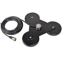 HYS NMO Base Mag Mount, Tri-Magnet Mount with Steel Housing and Rubber  Sleeves, W/5M(16.4ft) RG58 Coaxial Cable PL-259 Plug