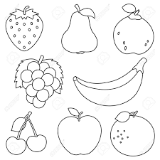 Choose one coloring pictures, colors and fill them. Vector Illustration Of Fruits Coloring Page Royalty Free Cliparts Vectors And Stock Illustration Image 122323545