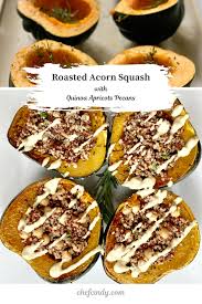 Roasted Acorn Squash Stuffed With Quinoa Apricots Chef Cindy Recipe In 2020 Plantbased Recipes Acorn Squash Peruvian Recipes