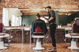 Hairdresser Giving Haircut To Client Barber Shop Hairdresser Barber