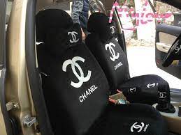 Buy Wholesale Funky Chanel Universal Plush Velvet Auto Car Seat Cover 18pcs Sets Black Fr New Car Accessories Girly Car Accessories Car Accessories For Girls