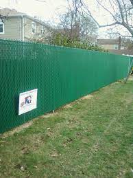 6 Green Chain Link Vinyl Coated Fence With Pvt Slats Green Fence Fence Slats Fence