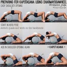 Kapotasana With Wheel In 2021 Yoga Wheel Exercises Easy Yoga Workouts Yoga Wheel