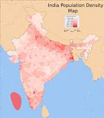 Population density and space to roam. India Population Density Map Bragitoff Com
