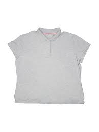Details About Cherokee Women Gray Short Sleeve Polo 3 X Plus