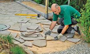 Polygonalplatten Verlegen Selbst De Naturstein Terrasse Garten Bepflanzung