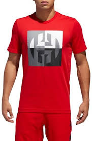 Black And Red Adidas T Shirt Harden Logo T Shirt In Scarlet Logo Tees Red Adidas Tees