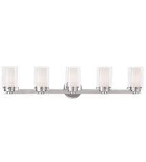 Asd 36 inch vanity light, 3 color 3000k/4000k/5000k, bathroom led light, dimmable wall mount vanity light, brushed nickel finish, 30w (150w replacement), 2100 lm, energy star, etl listed. Livex 15455 05 Manhattan 5 Light 36 Inch Polished Chrome Bath Vanity Wall Light
