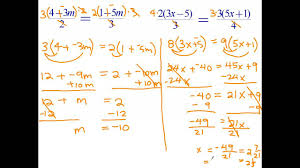 Some equations make the use of parenthesis, such that we need to open the brackets and simplify, before we carry on with any other operation. Solving Equations With Fractions On Both Sides Youtube