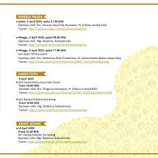 Kamis, 1 april 2021, teks misa bisa dilihat dan diunduh di sini ! Jadwal Live Streaming Pekan Suci 2020 Paroki Pugeran