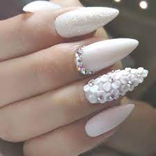 Pokadot Nails For Wedding Nails Are An Art Expression To Many Brides Nowadays Wi Pokadot Nails For Wedding Nail Pokadot Nails Bride Nails Bridal Nails