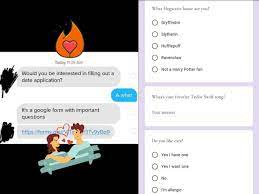 Dating, badoo, dating script, quickdate, android, app, application, chat, credits, dating network, dating site, social script, tindersee all tags. Woman Asks Tinder Match Reddit Woman Sends Tinder Matches Application Form Asks Which Hogwarts House They Are Before Agreeing To Date Trending Viral News