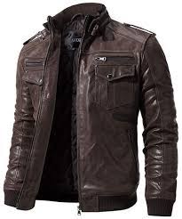 Biker Retro Brown Leather Motorcycle Jacket Genuine Leather Jacket Jackets Men Fashion Leather Jacket Men Style Brown Leather Motorcycle Jacket