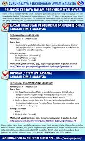 Tuesday, june 18, 2019 all state jun 2019 swasta jawatan kosong terkini di rwna engineering sdn bhd mempelawa warganegara malaysia yang berkelayakan dan berumur tidak kurang daripada 18 tahun pada tarikh tutup iklan jawatan untuk memohon jawatan seperti senarai dibawah.kepada sesiapa yang berminat bekerja di sektor kerajaan dan swasta yang. Jawatan Kosong Terkini Di Jabatan Kimia Malaysia Appjawatan Malaysia