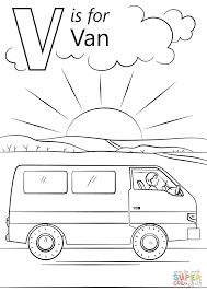 V Is For Van Super Coloring Abc Coloring Pages Preschool Coloring Pages Alphabet Coloring Pages