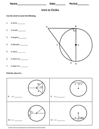 Click the printer icon in toolbar below. Geometry Worksheet Intoduction To Circles By My Geometry World Tpt