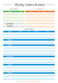 Printable Colored Family Budget Template Pdf Download Family Budget Template Weekly Budget Template Budget Planner Template