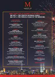 Marini's on 57 is the highest rooftop bar, restaurant and lounge in malaysia. Marini S On 57 Nye Menu Timchew Net
