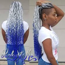 Black And Blue Box Braids Mixed Morgan Greer On Instagram Icyblue Boxbraids Wavy Punkymo Waistlengthbraids Braids With Shaved Sides Black Girl Braids Hair Inspiration Color