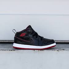 Jordan 1 Mid White Black Gym Red Ps Air Jordan 1 Mid Bt Toddlers Black Black White Gym Red In 2020 Jordan 1 Mid Kids Shoes Original Air Jordans