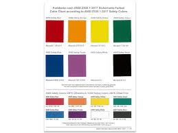 Color Chart According To Ansi Z535 1 2017 Safety Colors