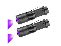2 Pack Blacklight Flashlight Scorpion Uv Flashlight Ultraviolet Led Flashlight Pet Urine And Stains Detector Scorpion Hunting 3 Light Modes With Zoom Function Newegg Com